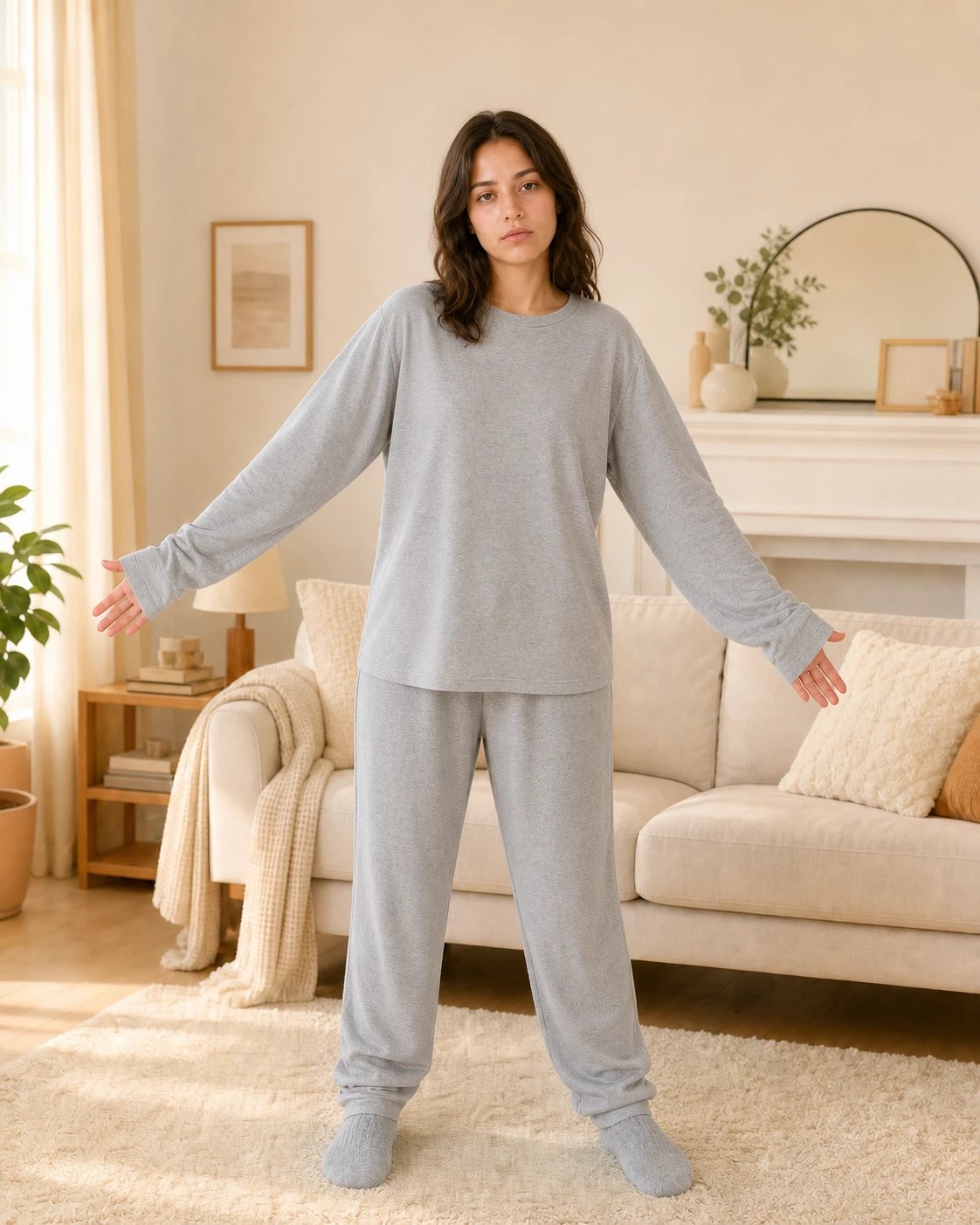 Before: plain grey pyjamas