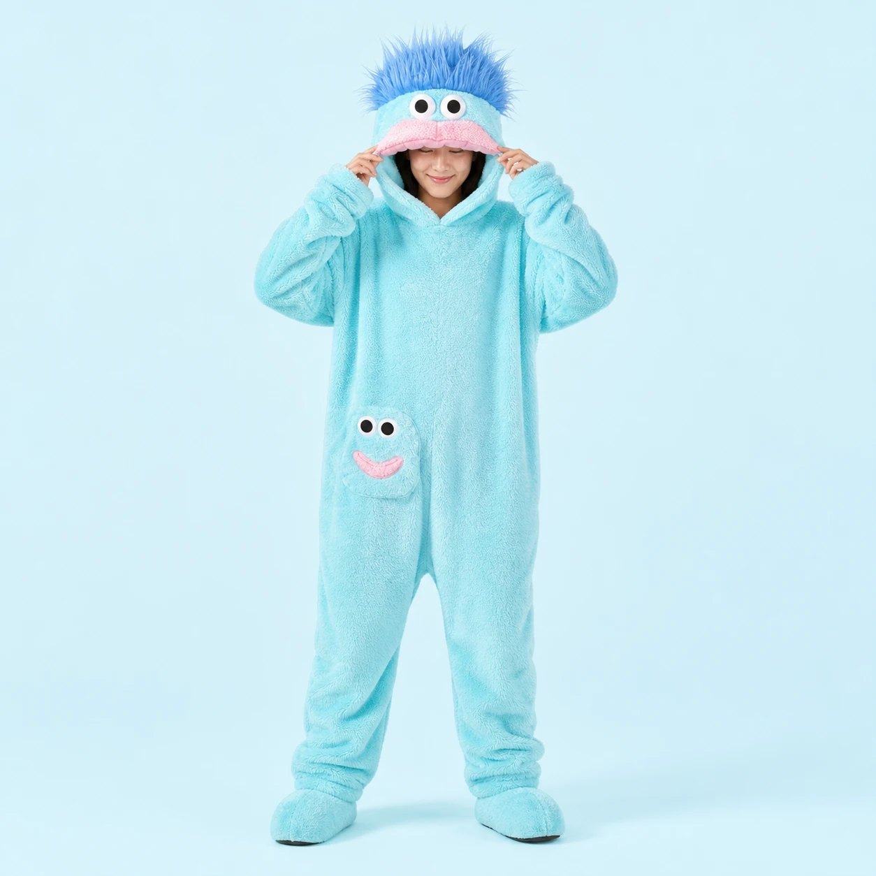 Smoochie Monster Onesie – Sky Blue