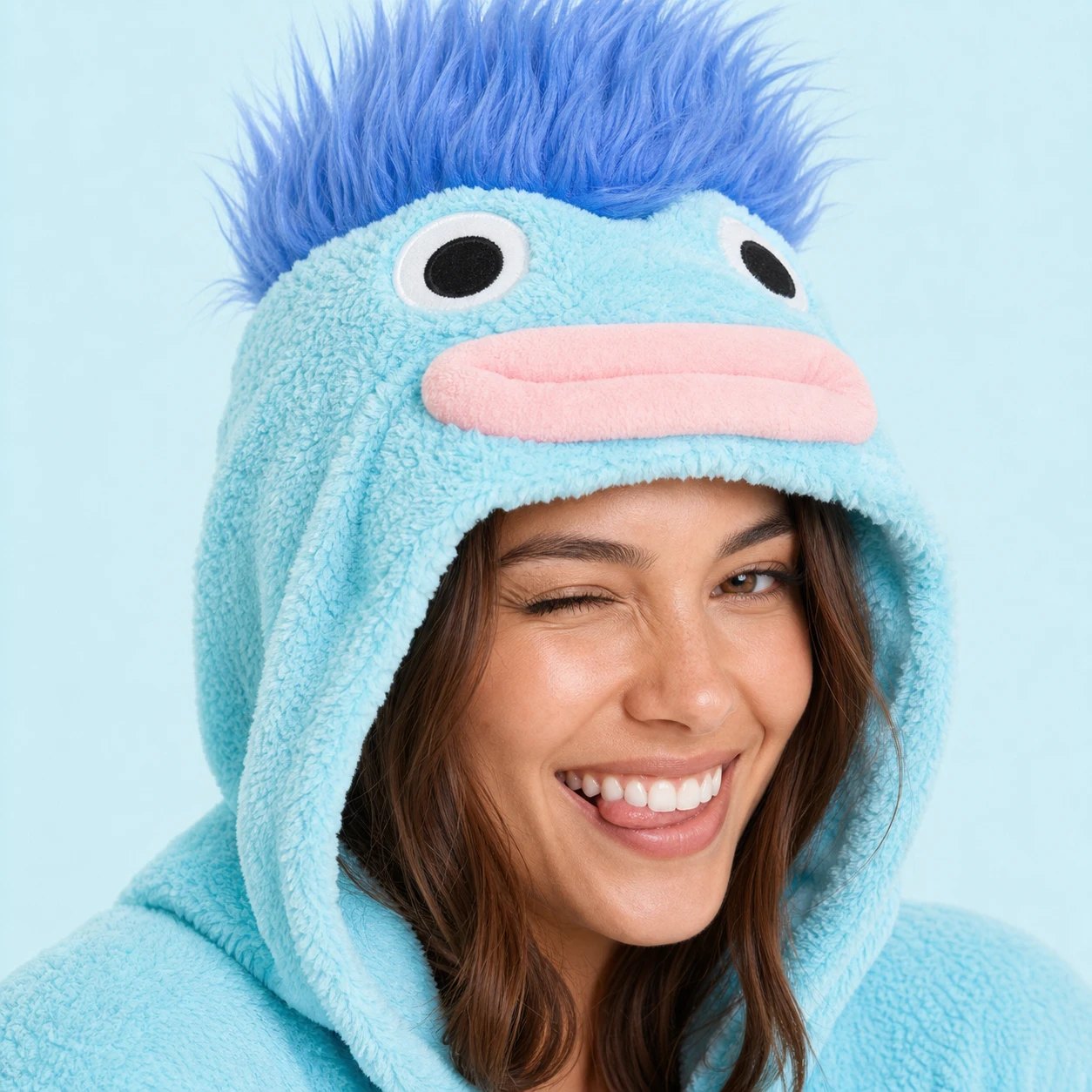 Smoochie Monster Onesie – Sky Blue