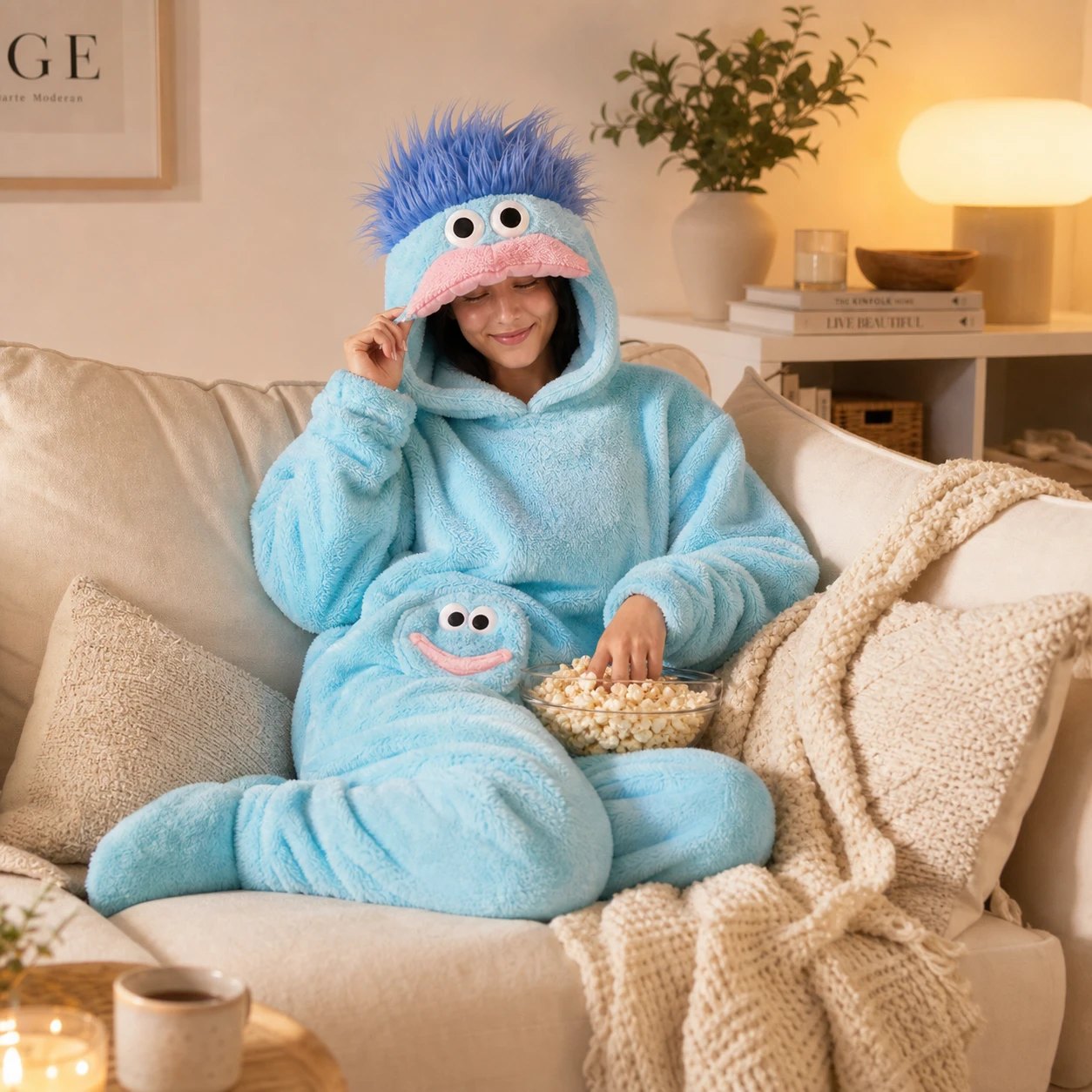 Smoochie Monster Onesie – Sky Blue