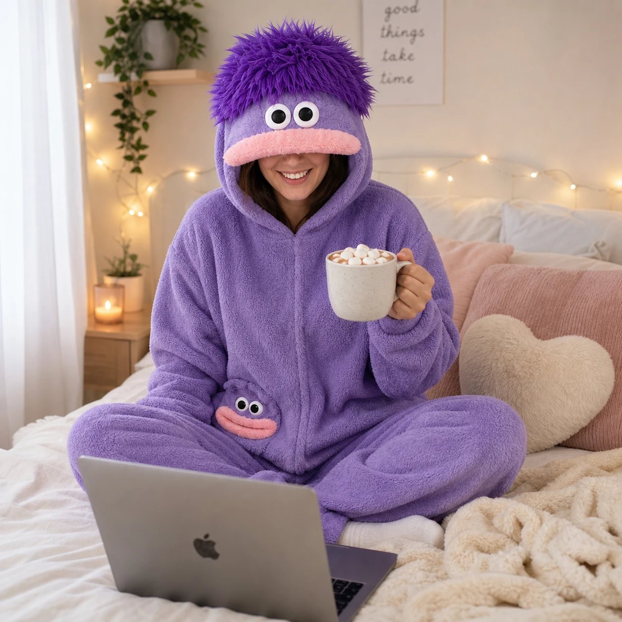 Smoochie Monster Onesie – Purple