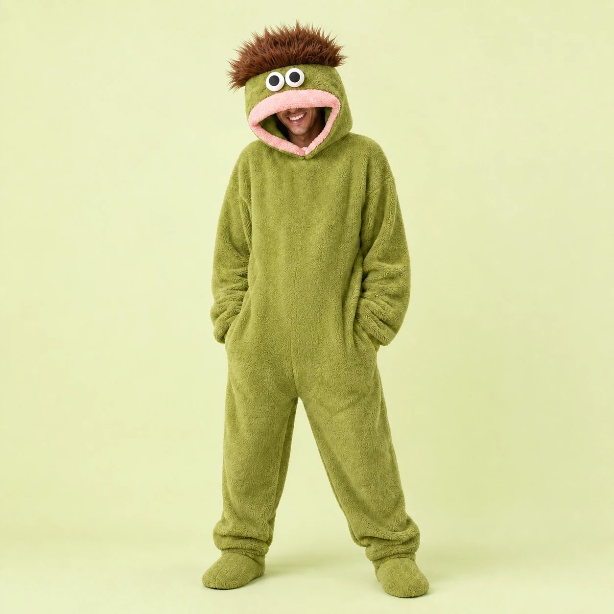 Smoochie Monster Onesie – Yellow Green